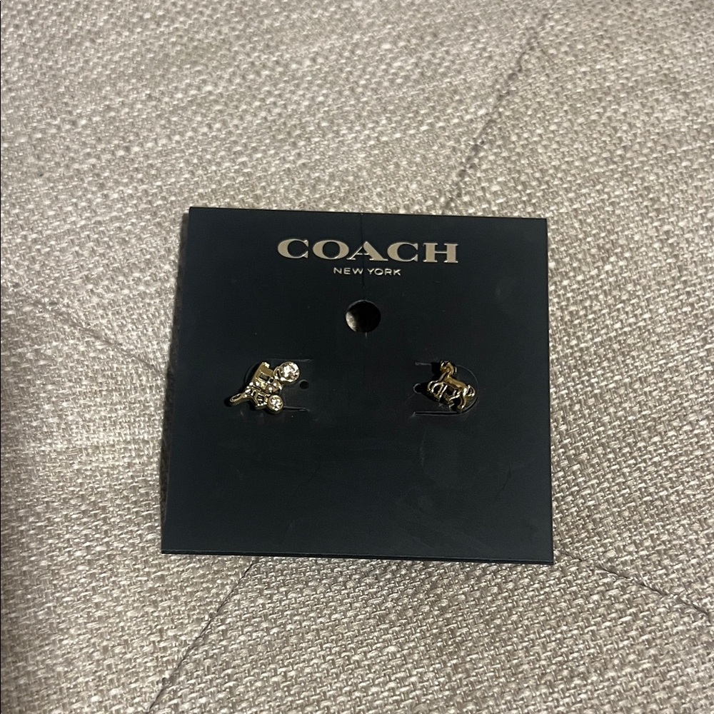 Coach Gold and Silver Stud Earrings